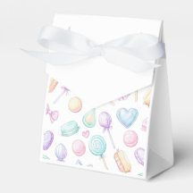 "White Pastel Balloon and Heart Favour Box"