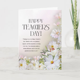 White Pastel Floral Teacher’s Day Card