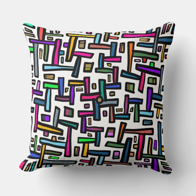 White pattern doodle cushion (Front)