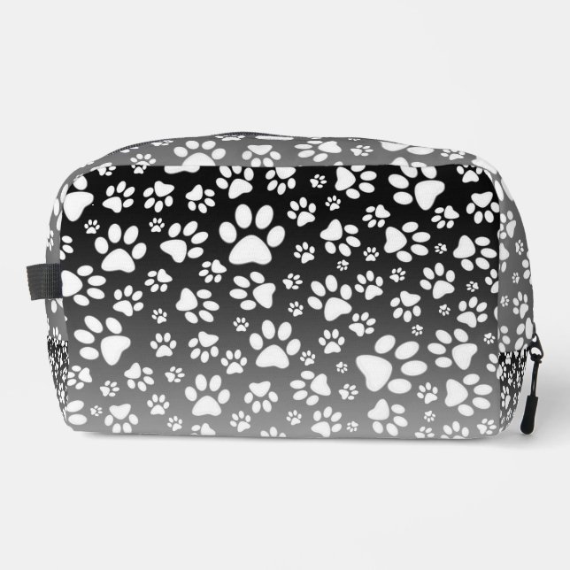 White pattern paws on gradient background dopp kit (Front)
