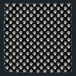 White Paw Pattern On DIY Background Colour Bandana<br><div class="desc">Pet Bandanna. Featuring a stylish dog paw pattern on a black background. The black background colour can be changed to any colour you like. ⭐99% of my designs in my store are done in layers. This makes it easy for you to resize and move the graphics and text around so...</div>