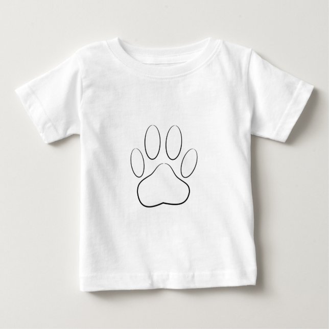 White Paw Print Baby T-Shirt (Front)
