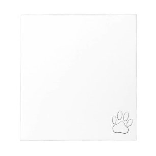 White Paw Print Custom Notepad