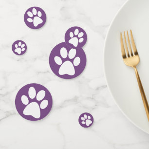 White Paw Print Design Table Confetti