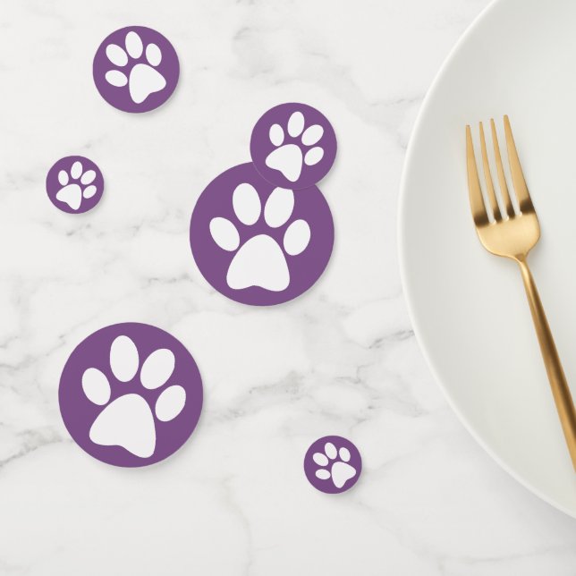 White Paw Print Design Table Confetti (Group)