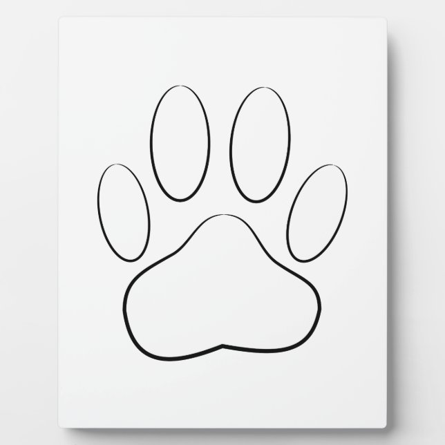 White Paw Print Plaque (Front)