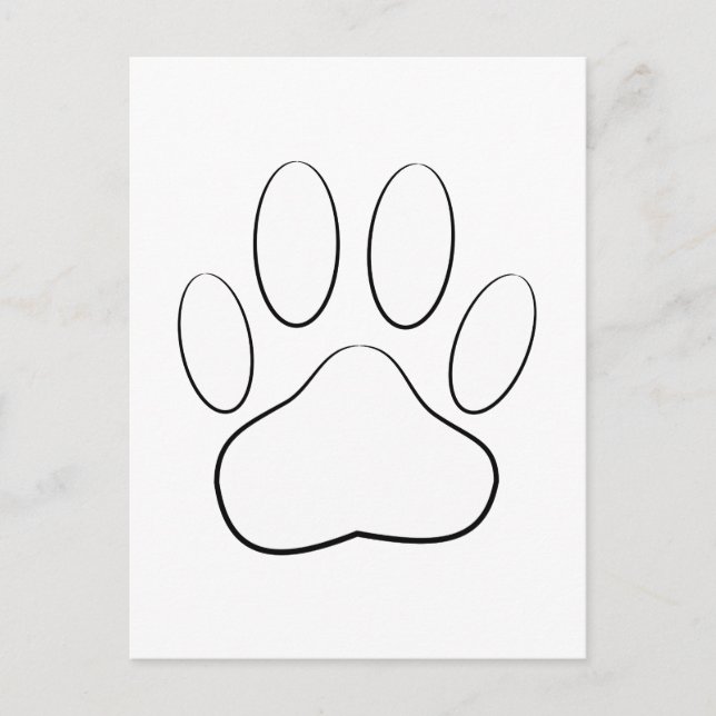 White Paw Print Postcard (Front)