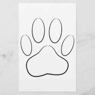 White Paw Print Stationery