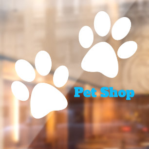 White Paw Prints Design Window Cling