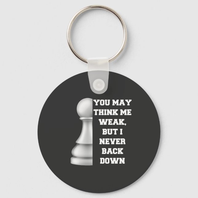 White Pawn Chess Strength Resilience Strategy Powe Key Ring (Front)