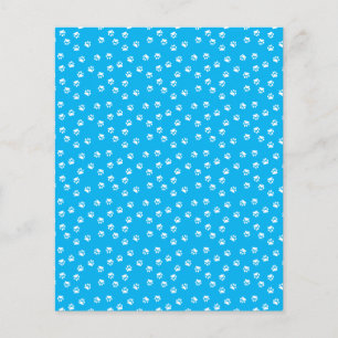 White pawprints scrapbook background paper