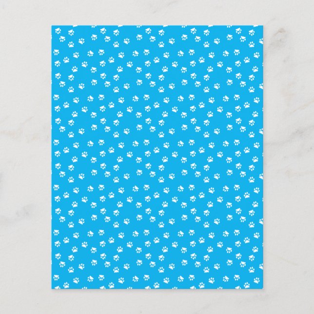 White pawprints scrapbook background paper (Front)