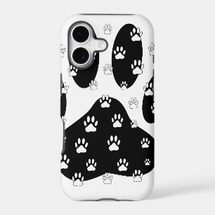 White Paws On Black Paw Print