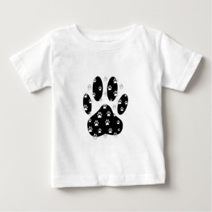 White Paws On Black Paw Print Baby T-Shirt