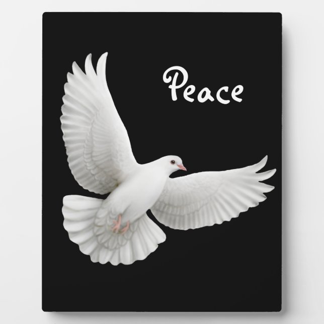 White Peace Dove Customisable Plaque (Front)