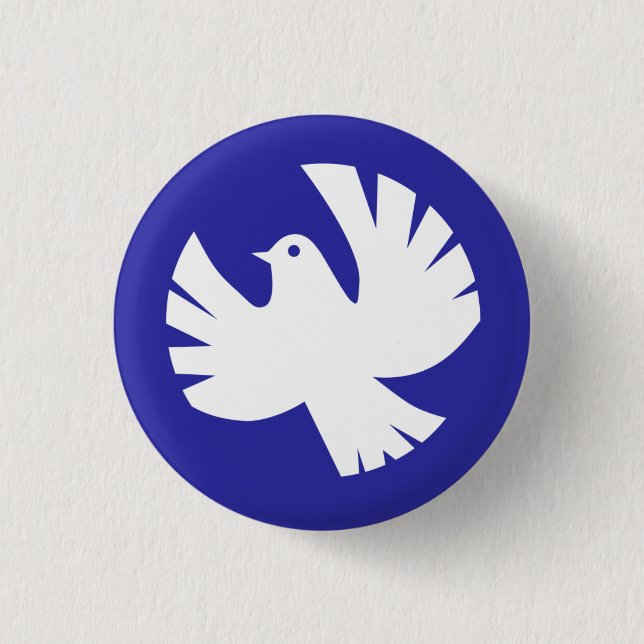 White Peace Dove Symbol 3 Cm Round Badge (Front)