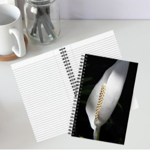 White Peace Lily Photo Floral Notebook