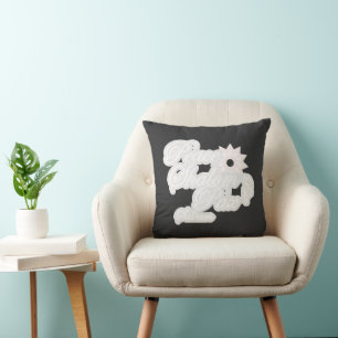 White Peace Shalom Typography Art Cushion