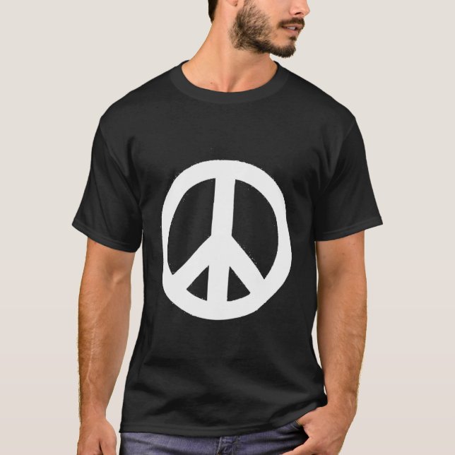White Peace-Sign Anti-War 1960S Long Sleeve T Shir T-Shirt (Front)