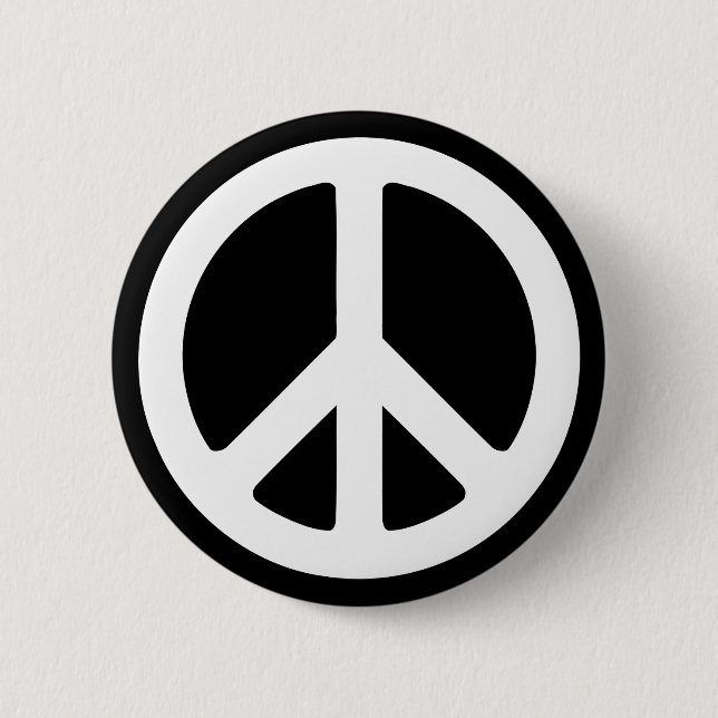 White Peace Symbol Template 6 Cm Round Badge (Front)