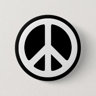 White Peace Symbol Template 6 Cm Round Badge