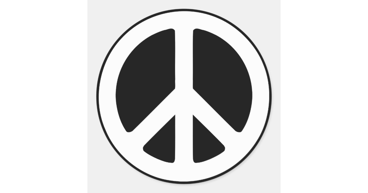 White Peace Symbol Template Classic Round Sticker | Zazzle White Peace Symbol Template Classic Round Sticker | Zazzle