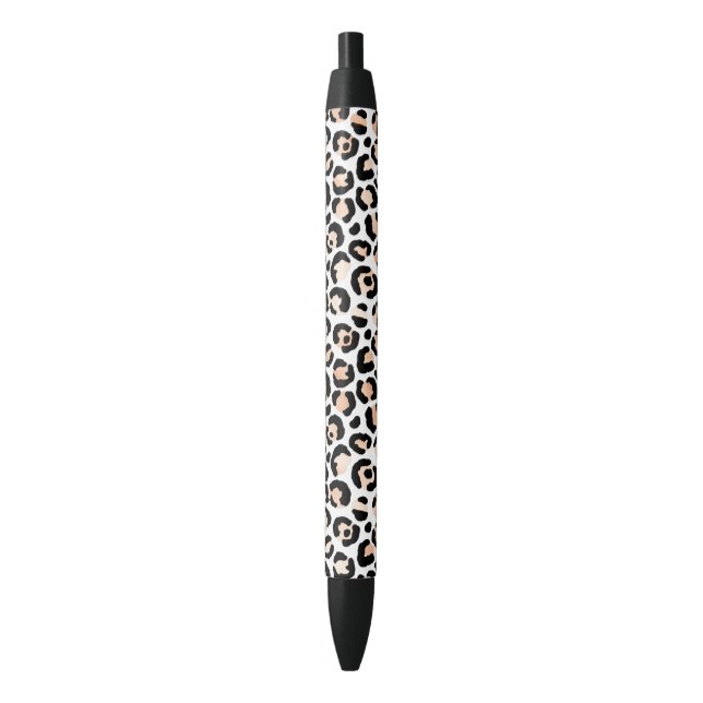 White Peach Black Leopard Print       Black Ink Pen (Front Vertical)