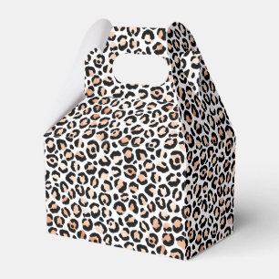 White Peach Black Leopard Print Favour Box