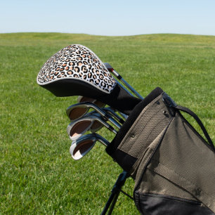 White Peach Black Leopard Print Golf Head Cover