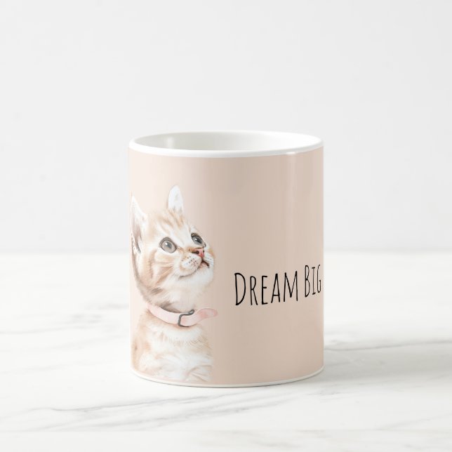 White Peach Cat Coffee Mug (Center)