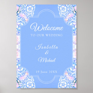 White peacock and blooming sakura / Romantic  Poster