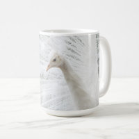 White Peacock beautiful feathers  Latte Mug