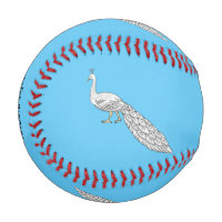 White peacock bird cartoon illustration 