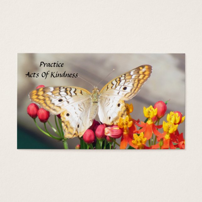 White Peacock Butterfly Acts of Kindness Cards (Front)