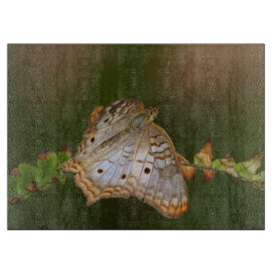 White Peacock butterfly Cutting Board
