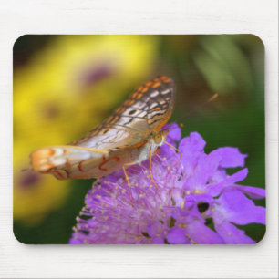 White peacock butterfly mouse pad