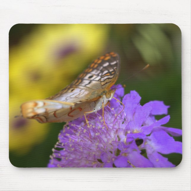 White peacock butterfly mouse pad (Front)