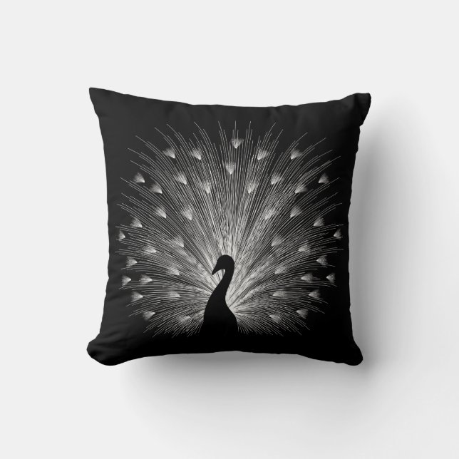 White peacock cushion (Front)