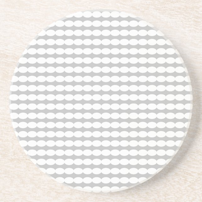 White Pearl Patterns Grey Grey Stylish Modern Cute Coaster (Front)