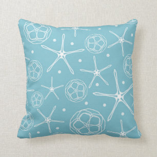 White Pearl Starfish Elegant Classy Beach Cushion