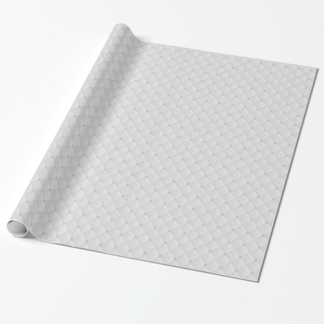White Pearl Stud Quilted Wrapping Paper (Unrolled)