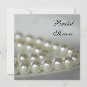 White Pearls Bridal Shower Invitation