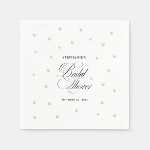 White Pearls Bridal Shower Napkin