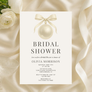 White Pearls Elegant Bridal Shower Invitation