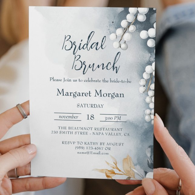 White Pearls I Floral Bridal Brunch Invitation (Creator Uploaded)