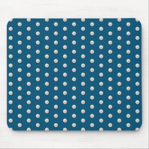 white pearls on teal blue mouse pad