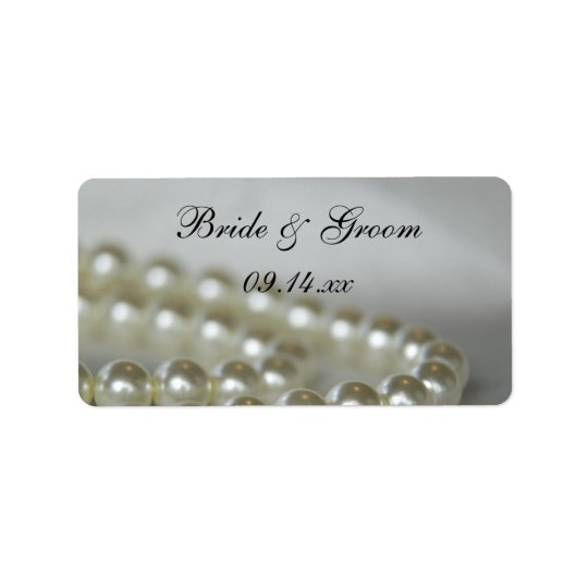 White Pearls Wedding Favour Tags Address Label