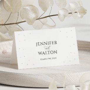 White Pearls Wedding Place Cards
