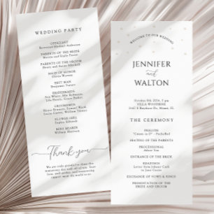 White Pearls Wedding Program