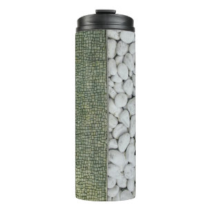 White pebble lot collage thermal tumbler